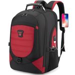 Tzowla Travel Laptop Backpack for Men Women,17.3"Computer Water Resistant Anti Theft TSA Friendly Backpacks with Lock and USB Charging Port,College Business Work Hiking Bookbag Daypack,Red