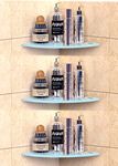 Evolite Tempered glass shelf for wal Living Room Corner and Rectangle Stand for Bathroom Racks & Shelves, Storage Shelf Wall Mounted Corner with Fitted Brackets(12x12 inch)(Pack of 3)