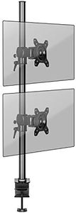 Duronic DM35V2X1 Bras pour 2 moniteurs d’Ordinateur | Support Vertical Double d’écran PC articulé Ergonomique pour Bureau | VESA 75 100 | Hauteur Ajustable | Rotatif Inclinable Pivotant | Universelle
