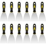 ZEONHAK 12 PCS 3 Inches Putty Knife, Heavy Duty Putty Knife Scraper, Spackle Knife for Drywall Finishing, Plaster Scraping, Patching and Painting, Decals, and Wallpaper