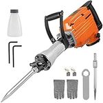 VEVOR 1400 Watt Electric Demolition Hammer Heavy Duty Concrete Breaker 1400 BPM Jack Hammer Demolition Drills with Flat Chisel Bull Point Chisel (2200 Watt)