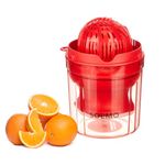 Amazon Brand - Solimo Plastic 2 in 1 Manual Juicer | Hand Press Manual Juicer for Orange, Lemon | 15.5D x 15W x 12H Cm | Multicolor
