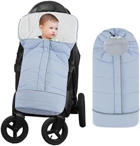 Yoofoss Stroller Cover for Winter, Toddler Stroller Footmuff Universal for Most Stroller, Water Resistant Warm Coral Baby Stroller Bunting Sleeping Bag Blue