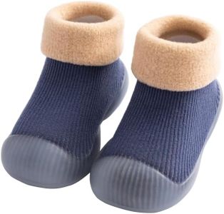 FABRST Warm Baby Sock Shoes Infant Boys Girls Non Slip Floor Slipper for Toddler First Walking(Blue,13.5)