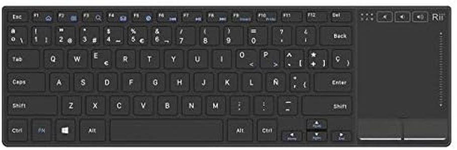 Rii K22 Mini Teclado Inalámbrico, 2 Modos de Conectividad, Slim Teclado Multimedia, Cubierta Aleación de Aluminio y Batería Ion-Litio para PC, Portátil, Raspberry Pi2/Pi3, Smart TV, Android Box