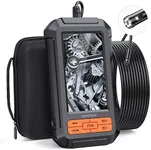 DEPSTECH Dual Lens Endoscope, 1080P HD Borescope Inspection Camera with Light, Split Screen, 4.3'' Digital Video Snake Camera, 7.9 mm Waterproof Scope Camera, 16.5ft Semi-Rigid Cable, Carrying Case