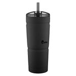 bubba Double Wall Vacuum Insulated Stainless Steel Tumbler Sports Water Bottle BPA Free Straw Lid 24 oz Keeps Liquids Hot Cold Up to 16 Hours | No Sweat | Coffee Mug (Matte Black w Smoke Lid)