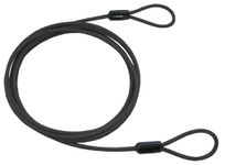 Captain Stag Y-4429 Bicycle Lock Wire, Extension Wire, Double Loop Wire, Keys Sold Separately, Wire Only, Diameter 0.2 inches (4 mm), Length 8.2 ft (2.5 m), Black