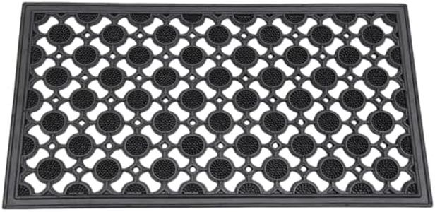 EDS Rubber Door Mat Heavy Duty Non-Slip Entrance Floor Door Mat Indoor & Outdoor mats for front door Dirt Scrapper Playground Garden Matting CIRCLE Design (PACK OF 1)
