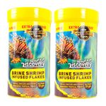 Taiyo Pluss Discovery® Premium Brine Shrimp Infused Flakes Fish Food, 55g (50 g + Extra 10% Free) (Pack of 2),All Life Stages