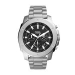 Fossil Men's Mega Machine Quartz Stainless Steel Chronograph Watch, Silver, One Size, Mega Machine Chronograph Watch