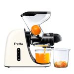 Fretta Juicer Machine, Slow Masticating Juicers, Juicer Machines Vegetable and Fruit, Juice Maker, Celery Juice Extractor, Easy to Clean Cold Press Juicer, BPA-Free(White)