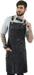 Under NY Sky Cross-Back Black Apron