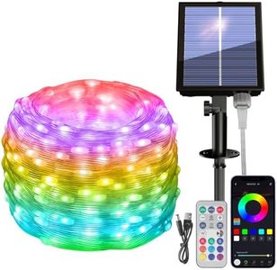 Electight 15M 150LED Luces Solares LED Exterior [Mandos a Distancia], Impermeables Cadena Luces Solares con 99 Modos de Escena, para Decoración de Exteriores, Halloween, Navidad, Bodas, Fiestas