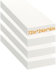 ROFIELTY Foam, Upholstery Foam Ideal for DIY and Indoor Replacement Cushions Like Sofa Pads, High Density & Durable Memory Foam, 72"×24"×6"