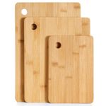 Premium Wooden Chopping Boards 3 Piece 100% Natural Organic Bamboo Chopping Board Set Extra-Thick Different Sizes for Every Occasion Ideal for Carving Meat, Cutting Vegetables, Cheeses and Bread