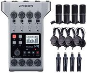 Zoom PodTrak P4 Portable Multitrack Podcast Recorder Bundle with 4X Zoom ZDM-1 Podcast Pack