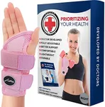 Doctor Developed Comfy,Lightweight,Wrist Support-Strap-Brace-Hand Support, Perfect fit for Right Hand, for Men and Women by Dr Arthritis - Single (Pink)