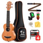 Donner Concert Ukulele Mahogany DUC-1 23 inch with Ukulele Set Strap Nylon String Tuner