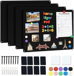 SienFong Magnetic Board for Wall, 4 Pack Large Magnetic Wall Panels, 17.1" x 11.8"Metal Magnetic Bulletin Board for Refrigerator, Compartment, Cabinet etc,Comes with Dual Lock Tape for Easy Hanging