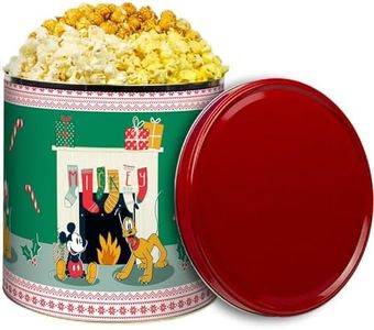 GiftPop Christmas Popcorn Tin – Gourmet Christmas Popcorn Assortment with three flavors, Caramel, White Cheddar & Butter