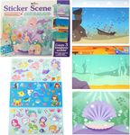 Birthday Popper Reusable Mermaid Sticker Book| 1 Pc | Remove & Reuse Stickers | Birthday Return Gift for Kids of All Ages, Travel Learning Toys Road Trip Must Haves Stickers for Kids