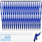 RUIYELE 20 Pieces Blue Visitor Lanyards with 20 ID Card Holders Safely Separate Visitor Lanyards Volunteer Lanyards Blue Visitor Lanyards