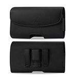 For Microsoft Lumia 640, Premium Leather AGOZ Pouch Case Holster with Belt Clip Belt Loops (To fit the phone with a slim thin protector cover)