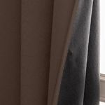 HOMEMONDE 100% True Blackout Curtains 7 Feet Door - Pack of 2 Curtains, Embossed Panels Light Block Thermal Insulated & Noise Reducing Room Darkening Curtains (Abstract Brown, 84Inch)