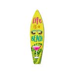 Honey Dew Gifts, Life is a Beach, 2 inch by 8 inch, Made in USA, Aluminum Refrigerator Magnets, Hawaiian Surfboard, Bar Decor for Home, Summer Decorations, HDG-1586