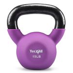 Yes4All Neoprene Coated & Kettlebell Sets - Hand Weights for Home Gym & Dumbbell Weight Set training 15 lb