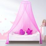 South to East Pink Bed Canopy for Kids, Girls, Mosquito Net Use to Cover The Baby Crib, Kid Bed, Girls Bed Or Full & Queen Size Bed, Fire Retardant Fabric