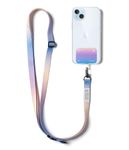 Ringke Holder Link Snap Hook Crossbody Phone Lanyard Tether Tab, Universal Adjustable Cell Phone Neck Straps with Patches for Most Smartphones - Aurora