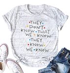 NANYUAYA Friends Shirts for Women Funny Letters Print Friends TV Show Gift Tees Casual Short Sleeve Tops White