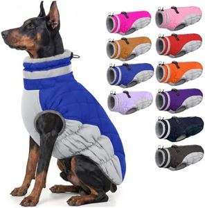 AOFITEE Dog Jacket for Large Dogs Warm Dog Winter Coats with Harness