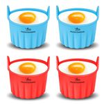 Air Fryer Baking Ramekins – Premium Food-Grade Silicone Mould Cups – Medium Size, Easy Release Nonstick Bakeware Set, 4-Pack for Eggs, Muffins, Cupcakes, Puddings, Tarts, Custards, and More!