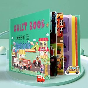 Montessori Quiet Book, for Toddlers 2-6, Busy Book for Kids,Giocattoli Educativi per Bambini dai 3 Anni in su（Auto）
