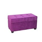 HomeHarmony® Velvet Storage Box Bench Ottoman Footstool Footrest Fully Assembled Dimensions 80cm x 40cm x 40cm (Aubergine)