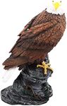 MOUMOUTEN Resin Eagle Carving Decoration, Eagle Fans Decorative Items Rustic Lodge Home Decor Garden Outdoor Sculpture Scene Decoration for Patio Yard