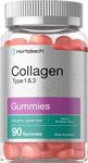 Hydrolyzed Collagen Gummies | 90 Count | Strawberry Flavored Gummy Supplement | Type 1 and 3 | Non-GMO, Gluten Free | by Horbaach