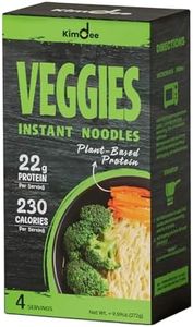 Kimdee High Protein Instant Raman Noodles, Plant-Based Protein, Vegan, Non-Fried, Non-GMO, 8.4oz, 4 Servings per box, 1 Box (Veggies Flavor)