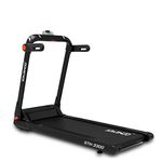 Sparnod Fitness Walking Pad Treadmill for Home Use 2.5 HP Peak DC Motor 100% Assembled Store Under Bed/Sofa Remote Control BT Speaker LED Display Mobile Holder Anti-Slip Belt ((STH-3300 (5.5 HP Peak))