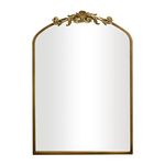 AIXI HOME Arendahl Traditional Bronze Gold Arched Wall Mirror, 24"x36" Carved Elegant Mantel Farmhouse Bathroom Mirror with Ornate Frame, Baroque Inspired Home Decor for Vanity Bedroom Entryway