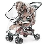 Universal Rain Cover for Pushchair Stroller, Food Grade EVA, Rain Cover for Pushchair Pram with Nylon Waterproof Zipper, Water Resistant and Durable Transparent Baby Shield Fit Most Strollers