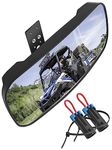 ZIDIYORUO Polaris Ranger Rear View Mirror, HD Center Rear View Mirror for Polaris Ranger 500 570 900 XP 1000XP Crew 2017-2023 on the Factory Drop Down Mounting Tab (with 2pcs of Belt Bypass)