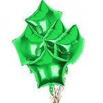 Pack of 5 Green Star Balloons, 18 Inches Star Shape Foil Balloons, Star Balloons Helium for Valentines Engagement Bridal Shower Graduation Baby Shower Wedding Anniversary Birthday Party Decorations