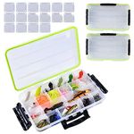 Goture 2Pcs 3700 Tackle Boxes, Clear Fishing Lure Box, Waterproof Plastic Storage Organizer Box with Removable Dividers - Fishing Tackle Storage Box - Box Organizer - Tackle Trays - Parts Box