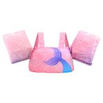 Toddler Swimming Float Vest, Arm Bands Kids Swim Vest with Shoulder Harness. Swim Training Jacket for 2-6 Years Old Boys Girls (Pink Mermaid)