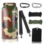 WAEKIYTL Bear Food Bag Hanging System, Ultralight Camping Bear Bag Kit Include 10L Waterproof Bear Bag, Pulley System with Survival Utility Ropes, Clips, Rock Pouch and Instructions