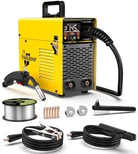 HAXIAOER 145A Gasless MIG Welders, 3 in 1 Portable Flux MIG/ARC/Lift TIG MIG Welding Machine with Smart Digital LED Dispaly, Semi-Automatically Synergy Inverter MIG Welder, Best for Beginner